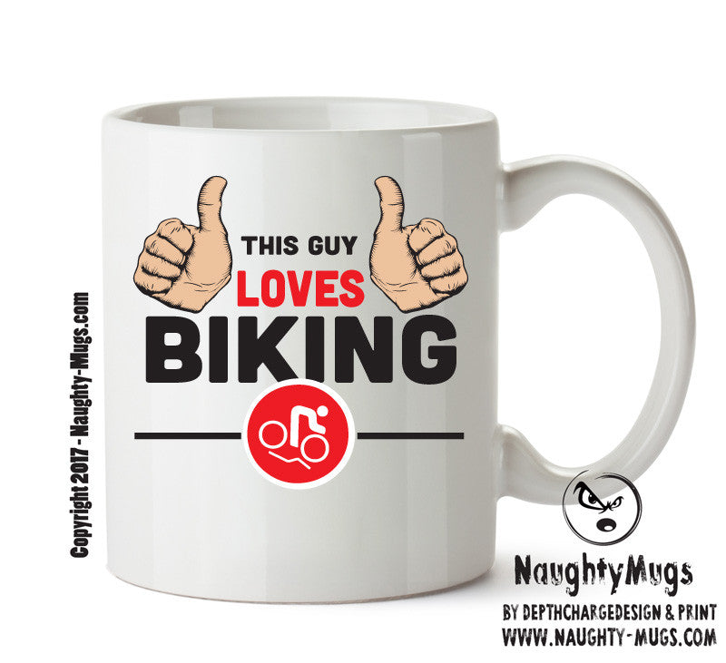 This Guy Loves Biking Personalised ADULT OFFICE MUG