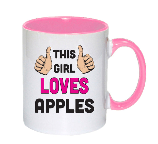 This Girl Loves Apples mug – 11oz ceramic slogan mug