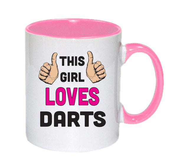 This Girl Loves Darts mug – 11oz ceramic slogan mug