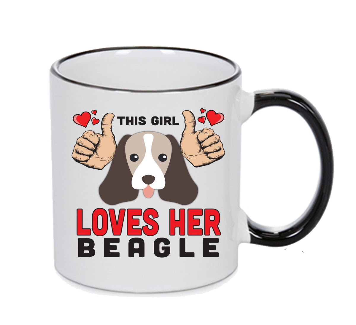 This Girl Loves Her Beagle mug – 11oz ceramic slogan mug