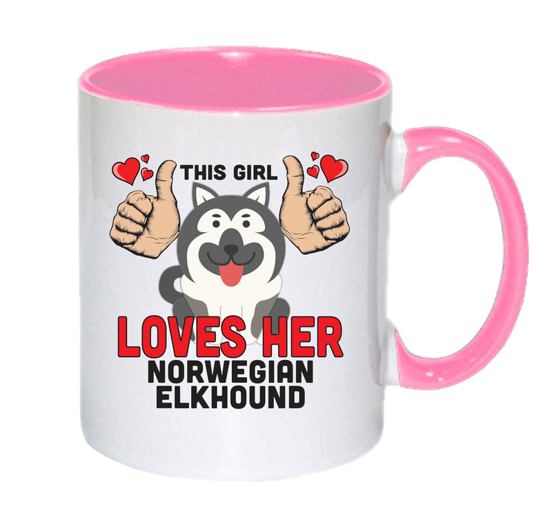 This girl loves her Norwegian Elkhound Mug - Dog Lover Mug