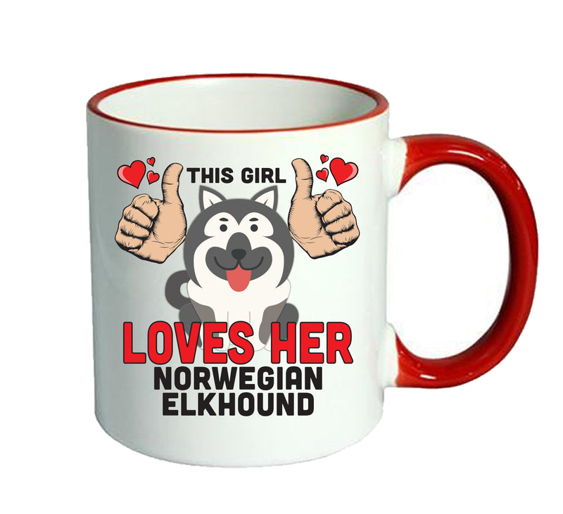 This girl loves her Norwegian Elkhound Mug - Dog Lover Mug