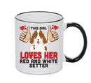 This girl loves her Red and white Setter Mug - Dog Lover Mug