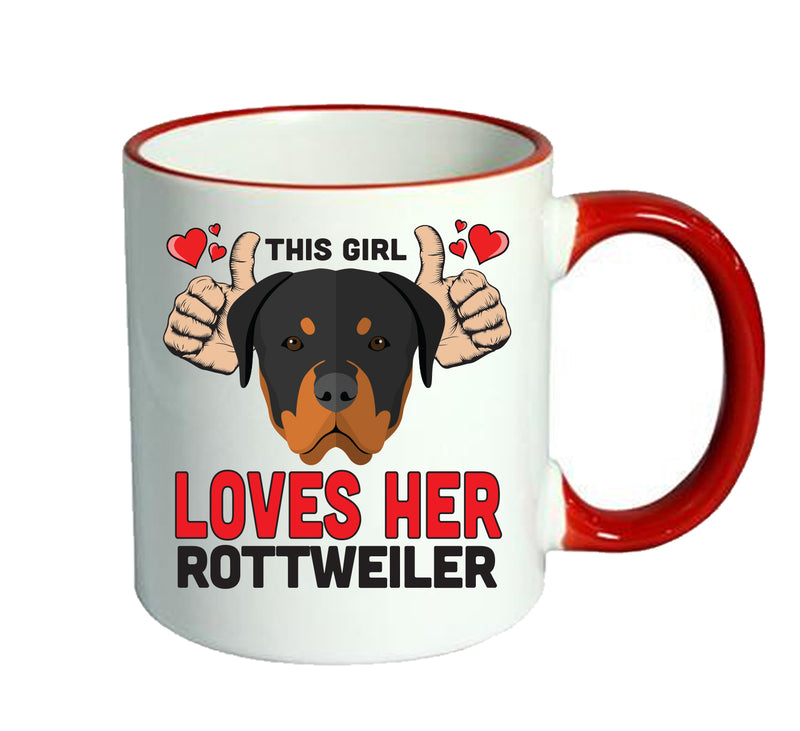 This girl loves her Rottweiler Mug - Dog Lover Mug
