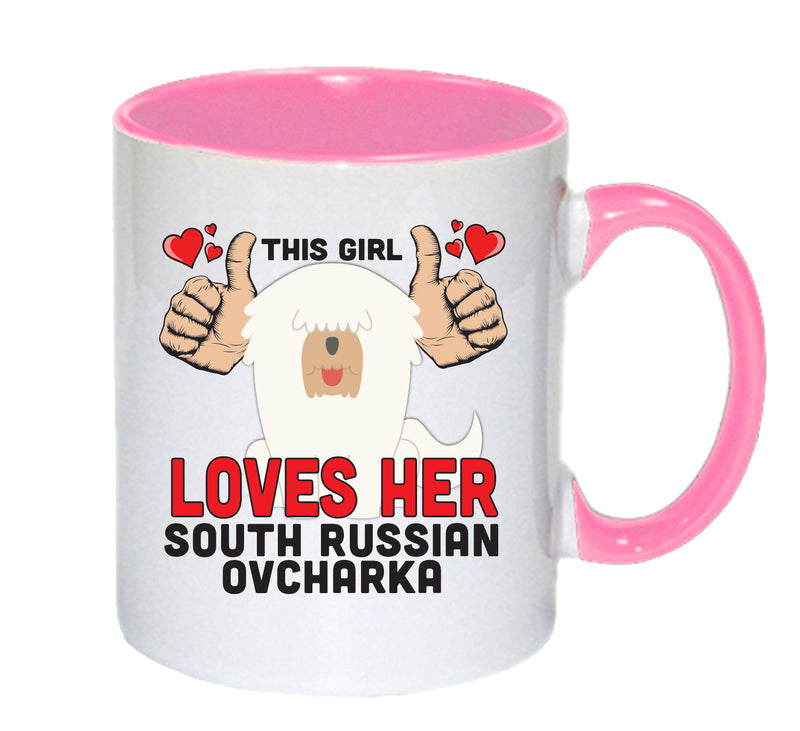 This girl loves her South Russian Ovcharka Mug - Dog Lover Mug