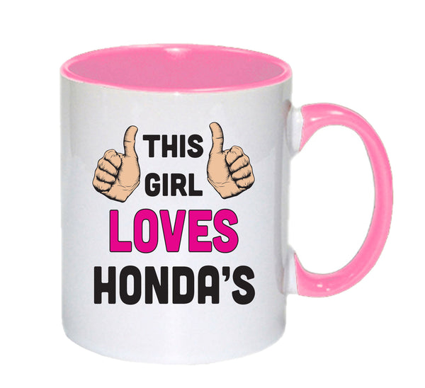 This Girl Loves Hondas mug – 11oz ceramic slogan mug