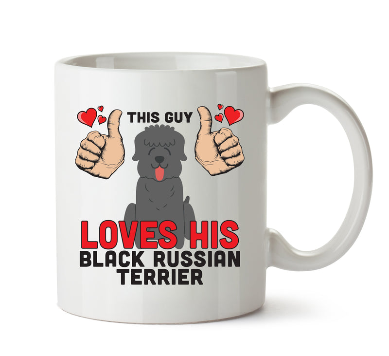This guy loves his Black Russian Terrier - Mug - Dog Lover Mug