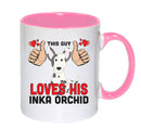 This guy loves his Inka Orchid Mug - Dog Lover Mug