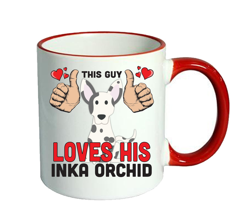 This guy loves his Inka Orchid Mug - Dog Lover Mug