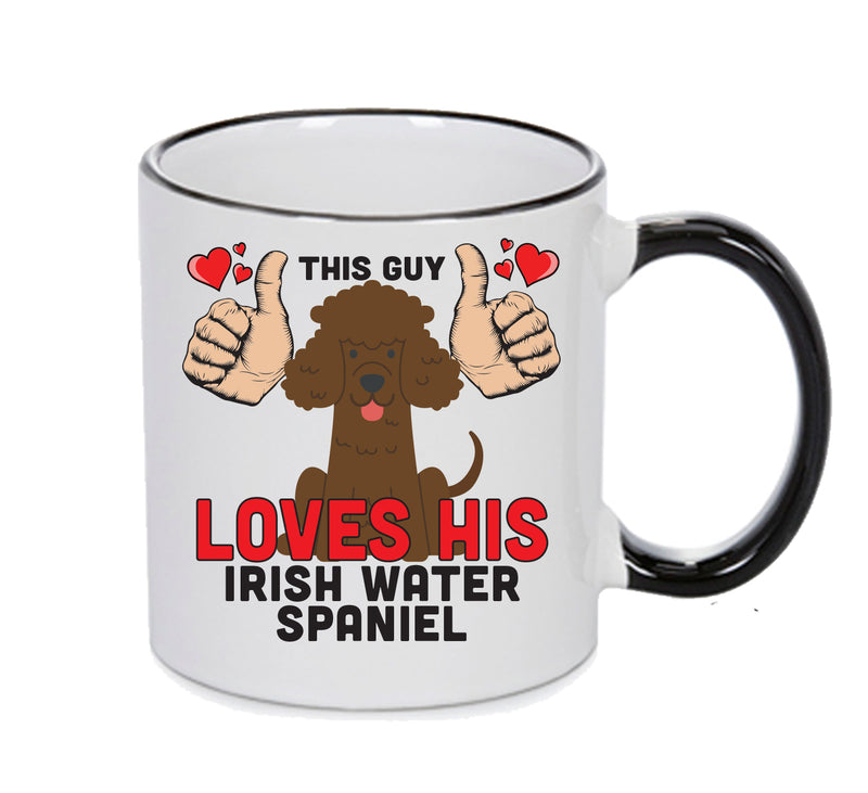 This guy loves his Irish water Spaniel Mug - Dog Lover Mug