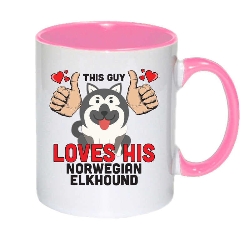This guy loves his Norwegian Elkhound Mug - Dog Lover Mug