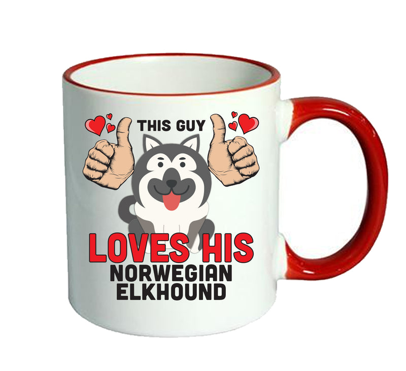 This guy loves his Norwegian Elkhound Mug - Dog Lover Mug
