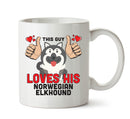 This guy loves his Norwegian Elkhound Mug - Dog Lover Mug