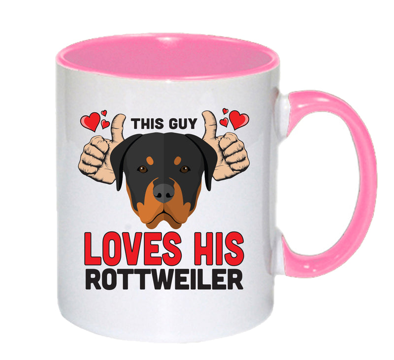 This guy loves his Rottweiler Mug - Dog Lover Mug