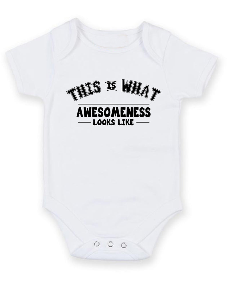 This Is What Awesomeness Personalised Baby Boy Girl Unisex Short Sleeve Bodysuit