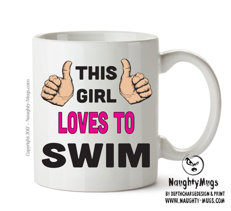 This Girl Loves To Sleep Swim Printed Office Mug