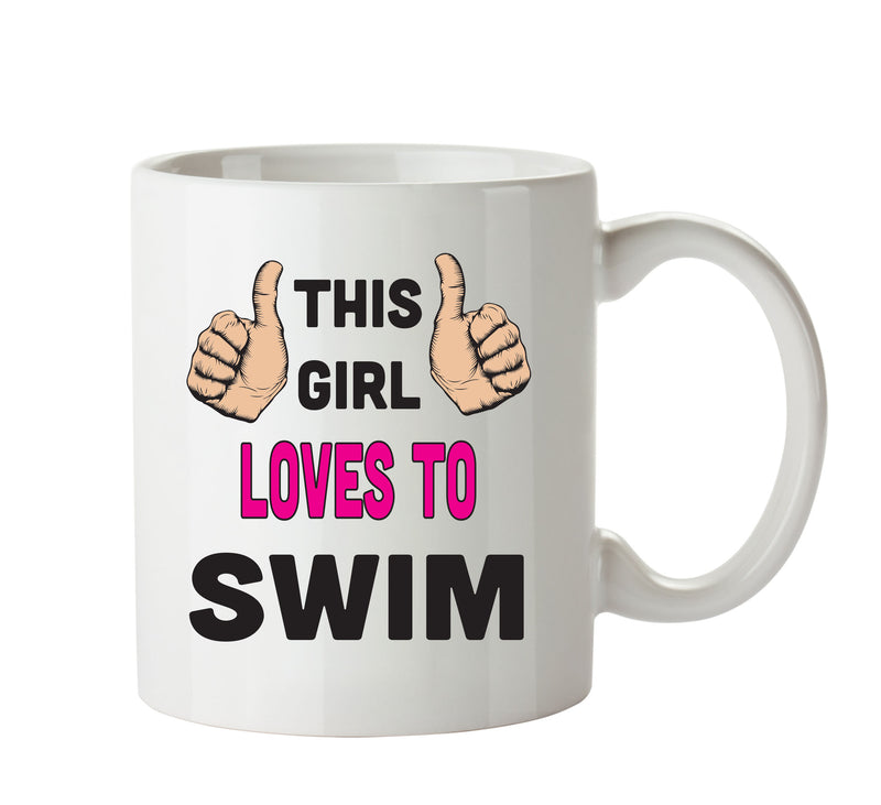 This Girl Loves To Sleep Swim Printed Office Mug