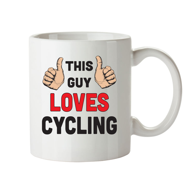 This Guy Loves Cycling Personalised ADULT OFFICE MUG