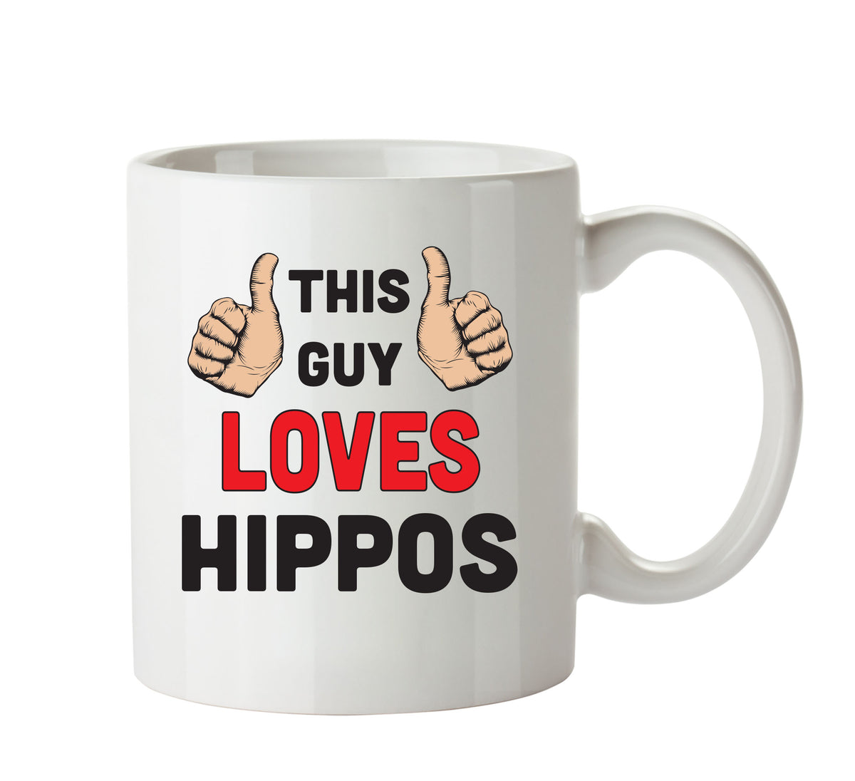 This Guy Loves Hippos Personalised ADULT OFFICE MUG – printed mug product image 1