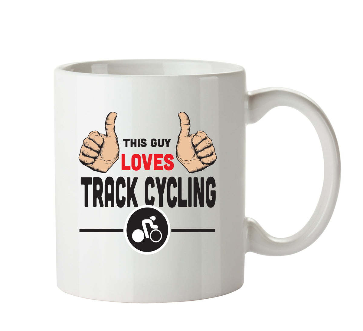 This Guy Loves Track Cycling Personalised ADULT OFFICE MUG – printed mug product image 1