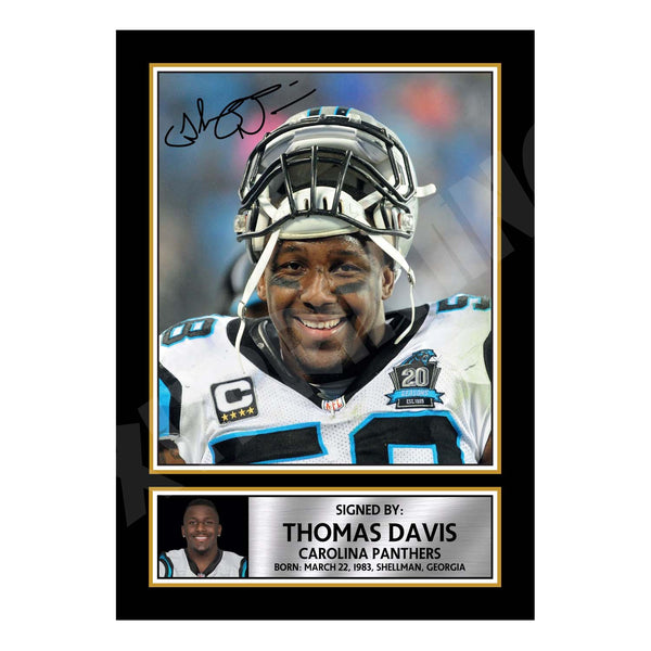Thomas Davis 1 American Football Printed Signature Print