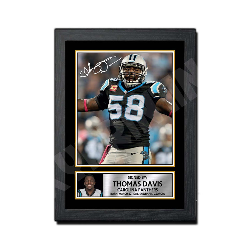 Thomas Davis 2 Limited Edition Football Signed Print - American Footballer