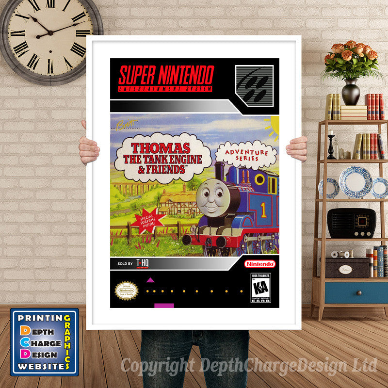 Thomas The Tank Engine And Friends Super Nintendo GAME INSPIRED THEME Retro Gaming Poster A4 A3 A2 Or A1