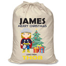 PERSONALISED Cartoon Inspired Super Hero Hammer God JAMES - XL Children's Christmas Santa Sack CUSTOMISE Present