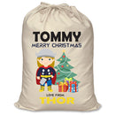 PERSONALISED Cartoon Inspired Super Hero Hammer God TOMMY - XL Children's Christmas Santa Sack CUSTOMISE Present