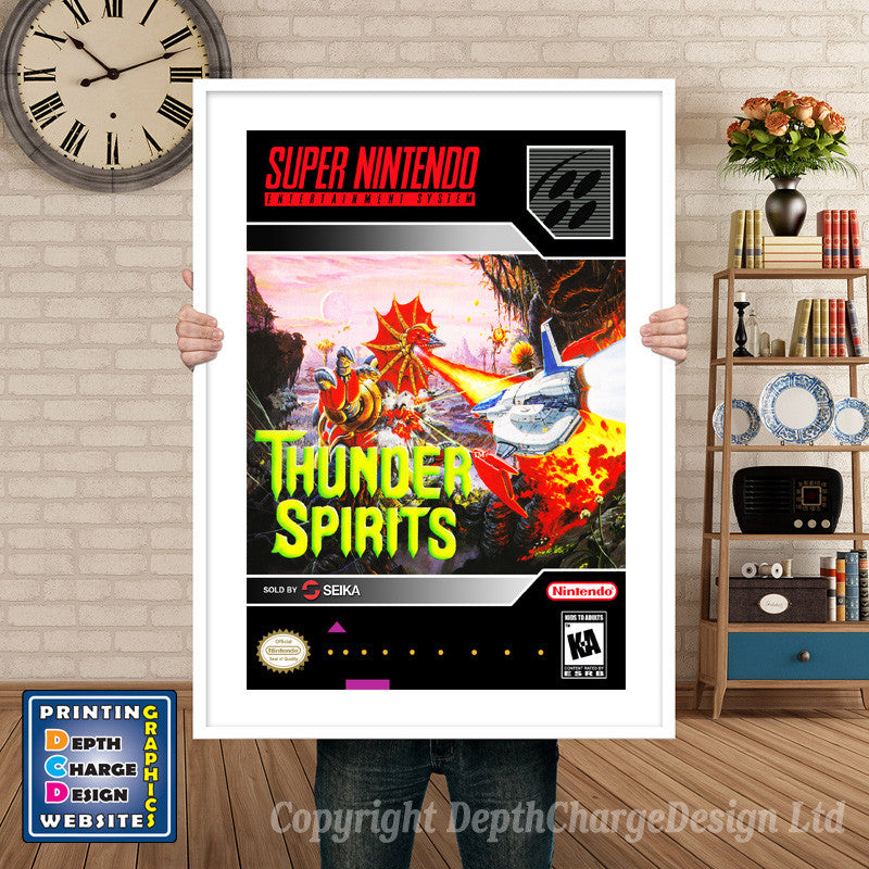 Thunder Spirits Super Nintendo GAME INSPIRED THEME Retro Gaming Poster A4 A3 A2 Or A1