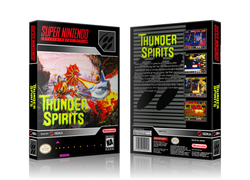 Thunder Spirits Replacement Nintendo SNES Game Case Or Cover