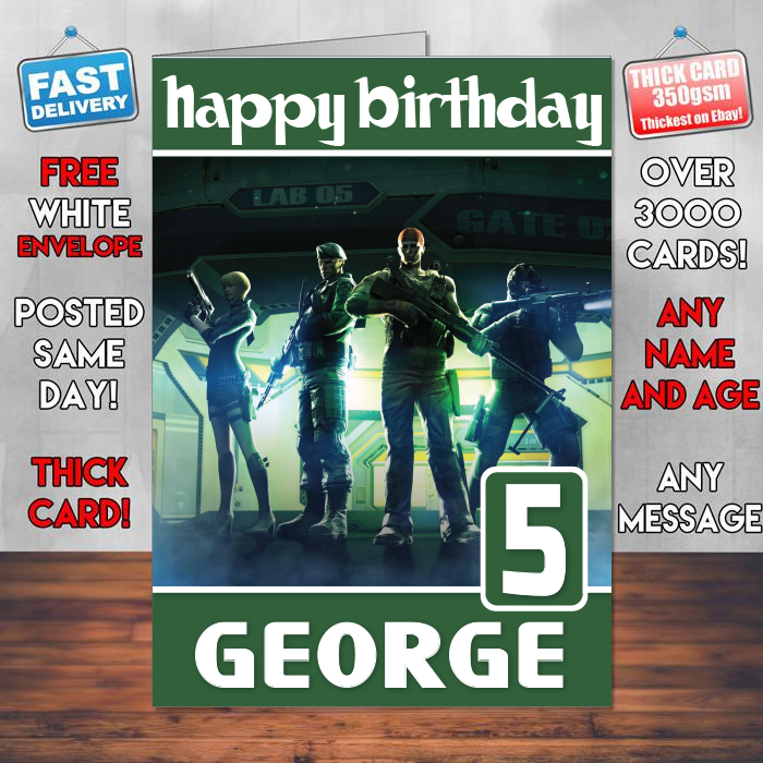Personalised Thunder Vault Inspired Style Game Kids Inspired Birthday Card (SA)