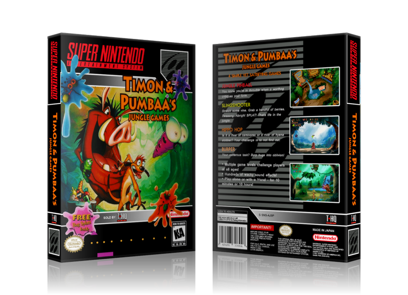 Timon And Pumbaa's Jungle Games Replacement Nintendo SNES Game Case Or Cover