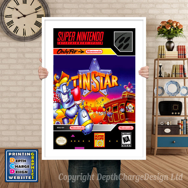 Tin Star Super Nintendo Game Inspired Theme Retro Gaming Poster