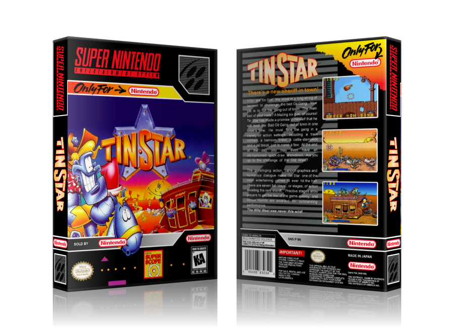 Tin Star Replacement Nintendo SNES Game Case Or Cover – SNES Replacement Game case product image 1