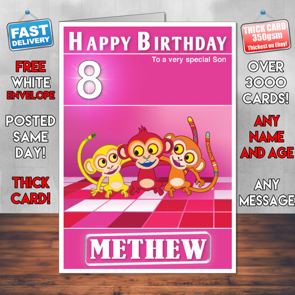 Tinga Tinga Tales 2 Style Theme Personalised Kidshows Birthday Card (SA)