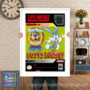 Tiny Toon Adventures Buster Busts Loose Super Nintendo GAME INSPIRED THEME Retro Gaming Poster A4 A3 A2 Or A1