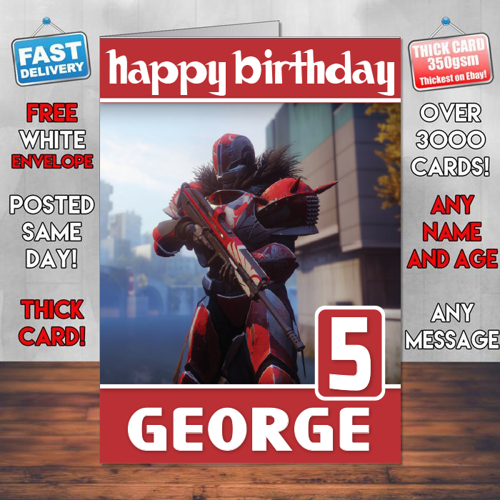 Personalised Titan Destiny 2 Inspired Style Game Kids Inspired Birthday Card (SA)