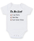 To Do List Personalised Baby Boy Girl Unisex Short Sleeve Bodysuit