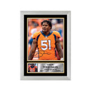 Todd Davis Limited Edition Football Signed Print - American Footballer