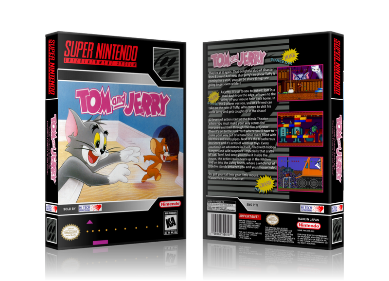 Tom And Jerry Replacement Nintendo SNES Game Case Or Cover