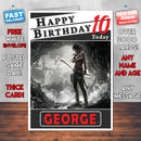 Personalised Tomb Raider Lara Croft Inspired Style Game Kids Inspired Birthday Card (SA)