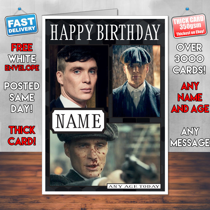 Tommy Shelby Personalised Peaky Blinders INSPIRED Birthday Card New 2017