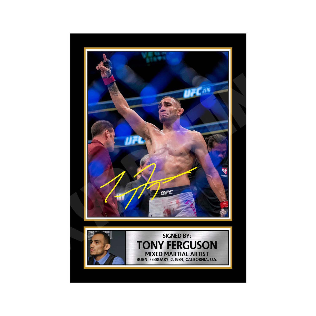 Tony Ferguson 2 MMA Wrestler Printed Signature Print – MMA Wrestling