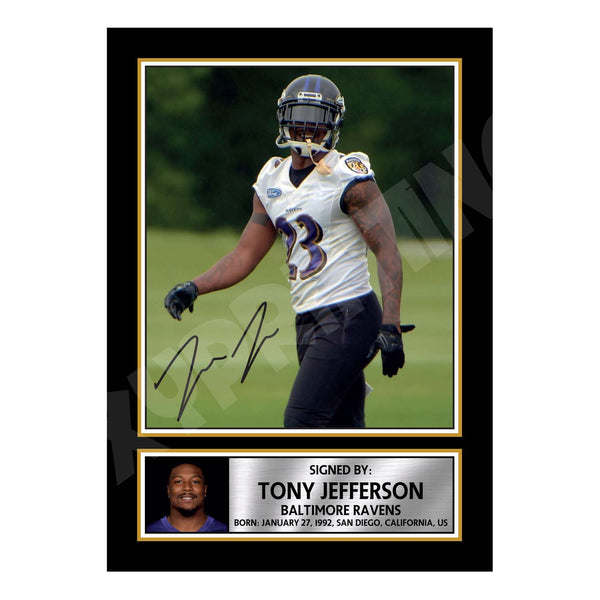 Tony Jefferson 2 American Football Printed Signature Print