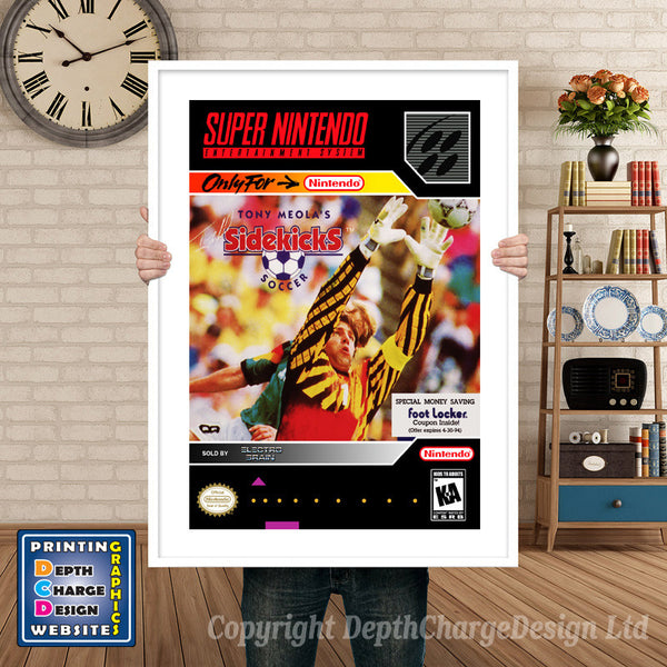 Tony Meolas Sidekicks Soccer Super Nintendo Game Inspired Theme Retro Gaming