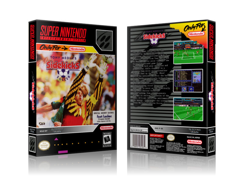 Tony Meolas Sidekicks Soccer Replacement Nintendo SNES Game Case Or Cover