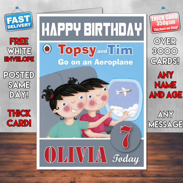 Topsy And Tim 10 Style Theme Personalised Kidshows Birthday Card (SA)