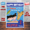 Topsy And Tim 11 Style Theme Personalised Kidshows Birthday Card (SA)