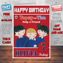 Topsy And Tim 12 Style Theme Personalised Kidshows Birthday Card (SA)